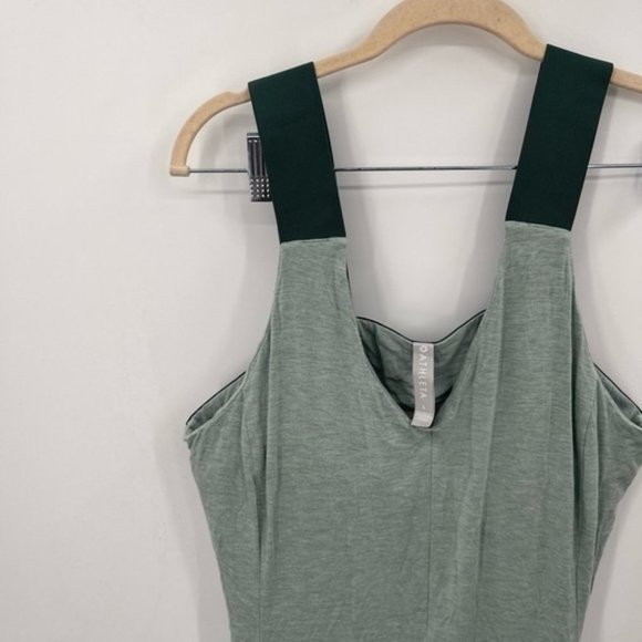 Athleta Santorini Support Green Women Large V Neck Mini Tank Athleisure Dress - Picture 5 of 7